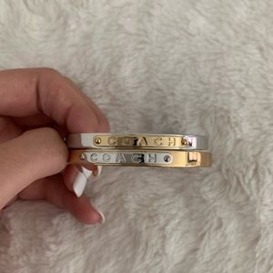 Coach bangle bracelets- silver and gold